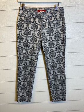 Cartonnier Anthropologie Charlie Ankle Gray Floral Patterned Pants Size 0